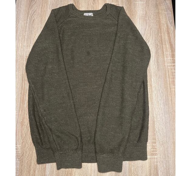 LL Bean Vintage 90s Green Knit Mens Sweater Medium - Picture 1 of 4